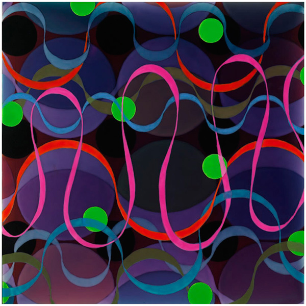 Ribbon Painting, 2008, acrylic on panel, 12 x 12 in.