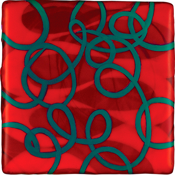 Green Links, 2010, acrylic on panel, 5 x 5 in.