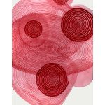 red spirals on light beige background